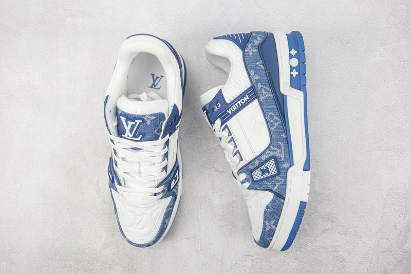 Louis Vuitton LV Trainer Monogram Denim White Blue